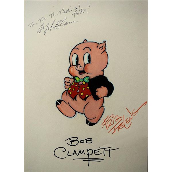 Bob Clampett, Friz Freleng & Mel Blanc signed sketch