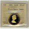 Image 1 : Gold 1985 $100 22kt ICCS PF67 Ultra Heavy Cameo.