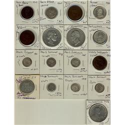 World Coinage.  Miscellaneous lot including coins from the Straits Settlements(7), South Africa(4), 