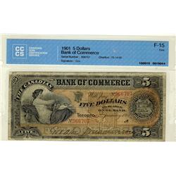 The Canadian Bank of Commerce 1901 $5 #566707, CH-75-14-06 CCCS F15.