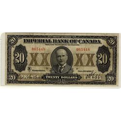 Imperial Bank of Canada 1923 $20 CH-375-18-10 #065448.  Fine or better.