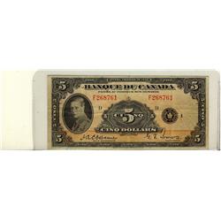 1935 $5 BC-6 #F268761.  French issue in Fine grade.