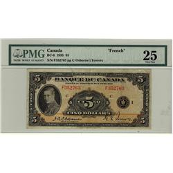 1935 $5 BC-6 #F352763, PMG VF25. A decent example.