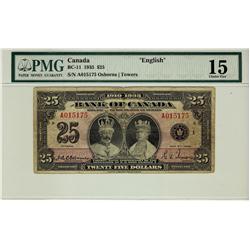 1935 $25 BC-11 #A015175, PMG CH F15. A decent example of this sought after note.