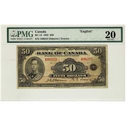 1935 $50 BC-13 #A06215, PMG VF20. A decent example.