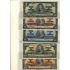 Image 1 : 1937 $1 BC-21d, $2 BC-22c, $5 BC-23c, $20 BC-25b & $50 BC-26c.  Lot of 5 notes EF to UNC.