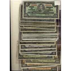 1937 $1. Lot of 15x  $1's, 5 x $10's, 2 x 20's & 1 x $50.  Notes vary in Signatures with the excepti