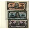 Image 1 : 1937 $2 BC-22b, $5 BC-23b & $10 BC-24b.  Lot of 3 notes in EF grades.