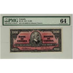 1937 $1000 BC-28 #AK0000112 CH UNC64.  Bright with sharp corners. A lovely example in near Gem condi