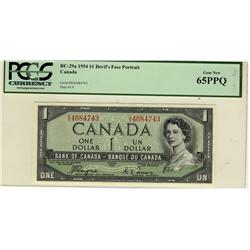 1954 $1 BC-29a #4684743 PCGS Gem UNC 65PPQ.