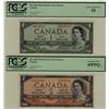 Image 1 : 1954 $1 BC-29b AU55 & $2 BC-30b EF45PPQ.  Lot of 2 notes.