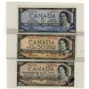 Image 1 : 1954 DF $5 BC-31a, $50 BC-34a & $100 BC-35b.  Lot of 3 notes F to VF.