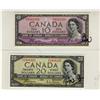 Image 1 : 1954 DF $10 BC-32a & $20 BC-33a #BE.  Lot of 2 notes. AU to AU+.