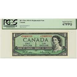 1954 $1 BC-37bA #*D/O0496519 PCGS Superb Gem UNC67 PPQ.