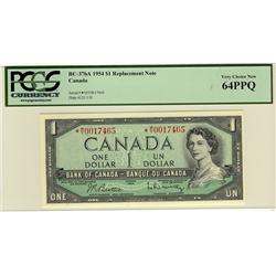 1954 $1 BC-37bA #*M/Y0017465 PCGS CH UNC 64PPQ.