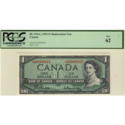 1954 $1 BC-37bA-i #*A/M0000943 PCGS UNC62.