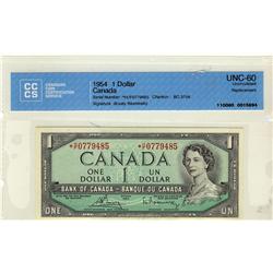 1954 $1 BC-37cA *H/F0779485 CCCS UNC60. Another better replacement.