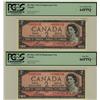Image 1 : 1954 $2 BC-38cA #*AG PCGS CH UNC64 & GEM UNC66.  Lot of 2 notes.