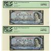 Image 1 : 1954 $5 BC-39cA #*RX7716482 & *RC0034834 PCGS CH UNC64PPQ.  Lot of 2 notes.