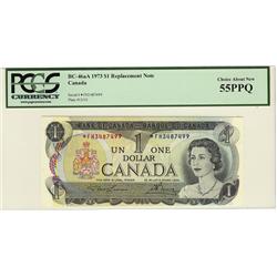 1973 $1 BC-46aA #*FH3487499 CH AU55PPQ.  Very rare replacement.
