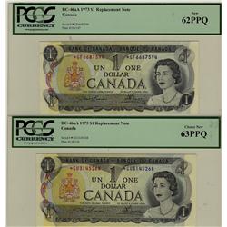 1973 $1 BC-46aA #*GF 7 *GU PCGS UNC 62PPQ AND UNC 63PPQ respectively.