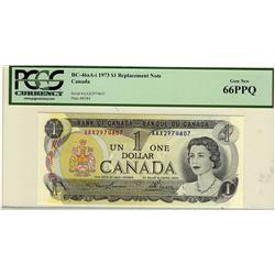 1973 $1 BC-46aA-i #AAX2974607 PCGS UNC 66PPQ.