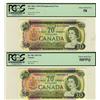 Image 1 : 1969 $20 BC-50bA #*WL & BC-50b PCGS AU58.  Lot of 2 notes.