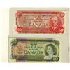 Image 1 : 1975 $50 BC-51a #HA2761725 & 1969 $20 BC-50a #EG3155401.  Lot of 2 notes AU-UNC.