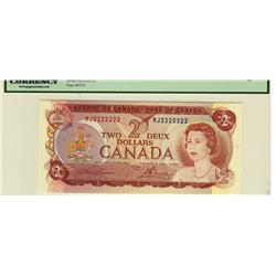 SOLID 1974 $2 BC-47a #RJ2222222 PCGS UNC 64PPQ.
