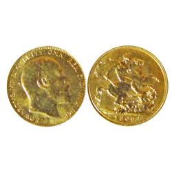 Gold Sovereign 1909c ICCS MS64. Nice orange tone with full lustre.  A rare date in mintstae conditio