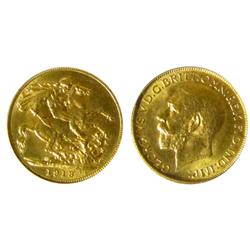 Gold Soveriegn 1913c PCGS MS64.  Nice lustre and clean fields. Scarce this nice.