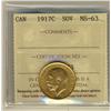 Image 1 : Gold Sovereign 1917c ICCS MS63.