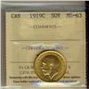 Image 1 : Gold Sovereign 1919c ICCS MS63.