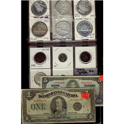 Lot of Canadian Mixed Decimal coins.  Lot includes 1 Coin stock Book Black (60 Pocket) Complete with