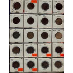 1858 - 2010 1¢.  Lot of 134 pcs including 17 Victorian, 10 Edwardian, 10 George V large and 17 Georg