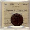 Image 1 : 1886 1¢ Obv 2 ICCS MS62.  Trace Red.