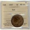Image 1 : 1887 1¢ ICCS MS64RD.  Lustrous and red 80%.