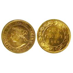 1888 1¢ Re punched middle 8 ICCS MS65RD.  Gem 95% red.