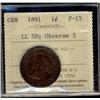 Image 1 : 1891 1¢ LL SD Obv 3 ICCS F15.