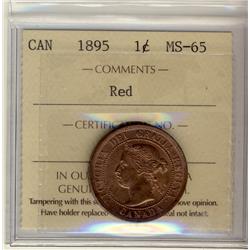 1895 1¢ ICCS MS65RD.  Full lustre and 95% red.