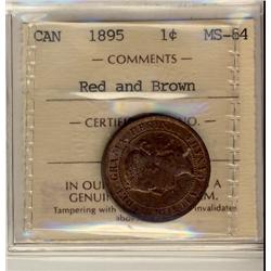 1895 1¢ ICCS MS64RB.  Nice lustrous example.