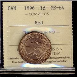 1896 1¢ ICCS MS64RD.  Lustrous and sharp example.