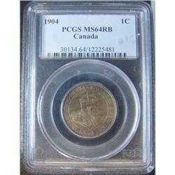 1904 1¢ ICCS & PCGS MS64RD.