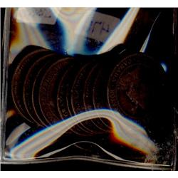 1907H 1¢.  Seldom offered lot of 22 examples Good to VG. 