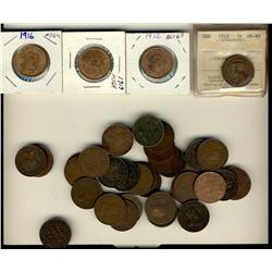 1912(2), 1916 & 1919 1¢. Lot of 4 coins all BU63-64 RB to RD.  One 1912 example is ICCS MS64.  Also 