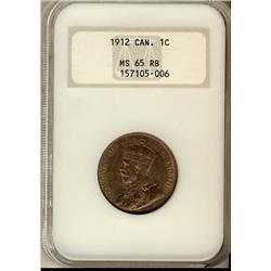 1912 1¢ NGC MS65RB. Well struck with lots of lustre.