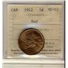 Image 1 : 1912 1¢ ICCS MS65RD. 75% red with lustre.