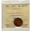 Image 1 : 1923 1¢ ICCS AU50.  Light lustre.