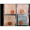 Image 1 : 1938, 1939 & 1952 1¢ ICCS MS65 and 1939 1¢ CCCS MS65.  Lot of 4 coins all full red.