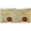 Image 1 : 1952 1¢ ICCS MS65RD.  Lot of 2 coins all red.